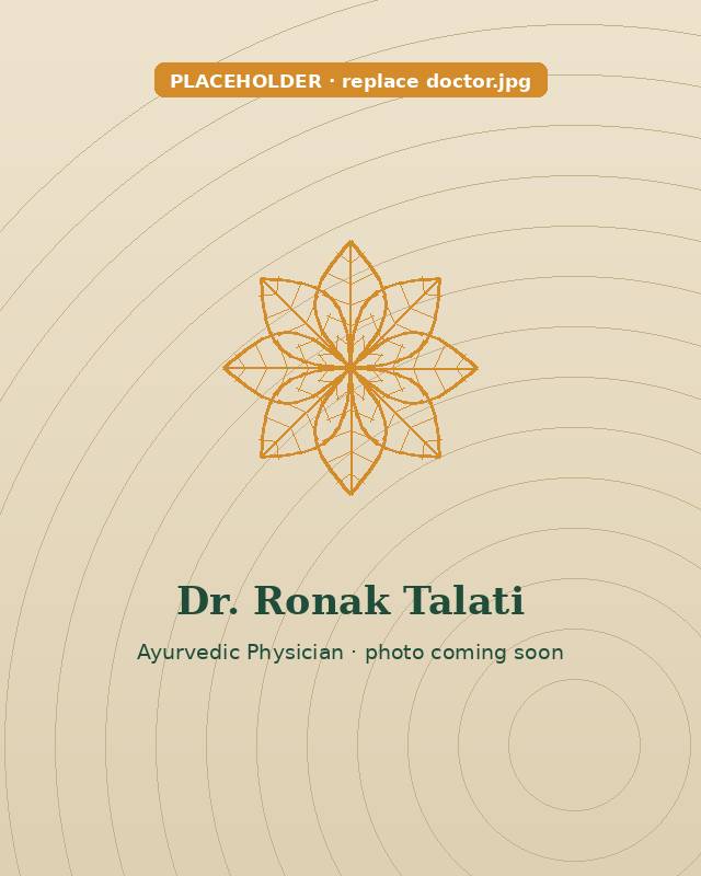 Dr. Ronak Talati, Ayurvedic physician (placeholder photo)